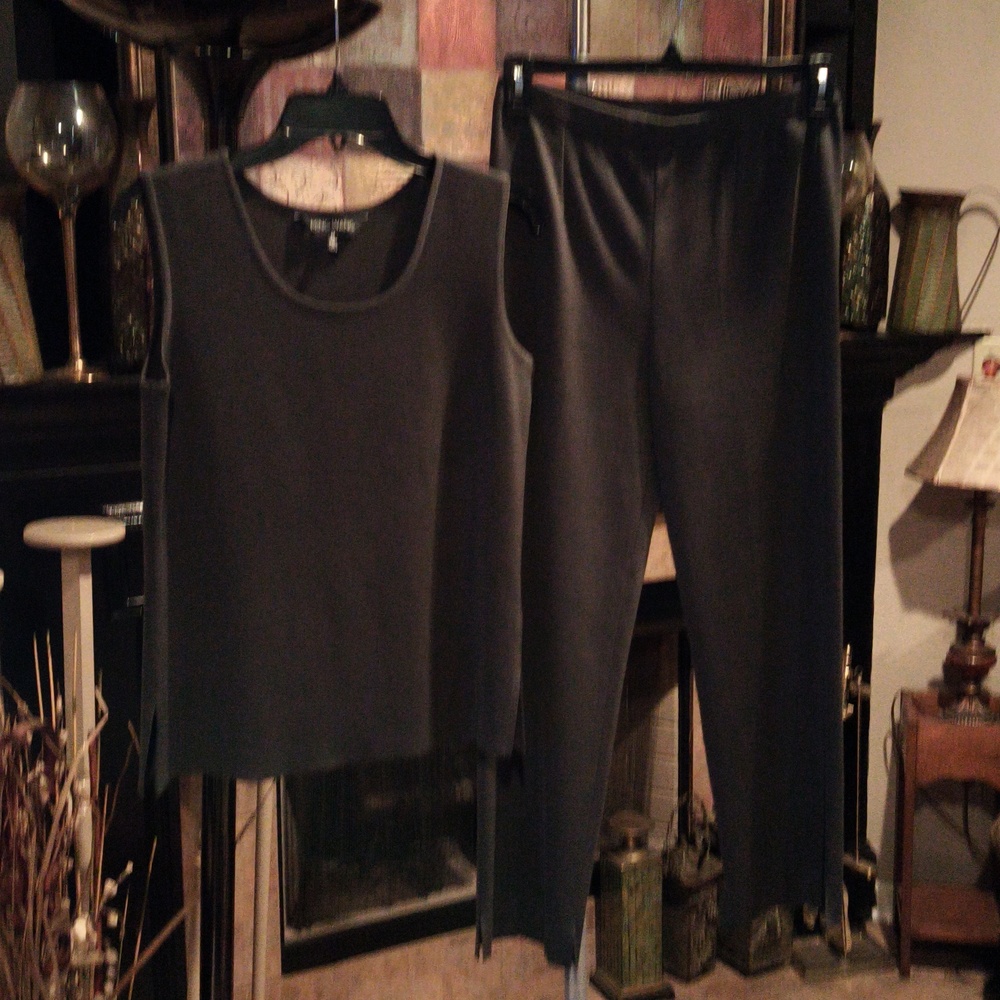 FINAL PRICE Ming Wang Charcoal Acrylic/Poly Blend 2-pc Pantsuit S/M